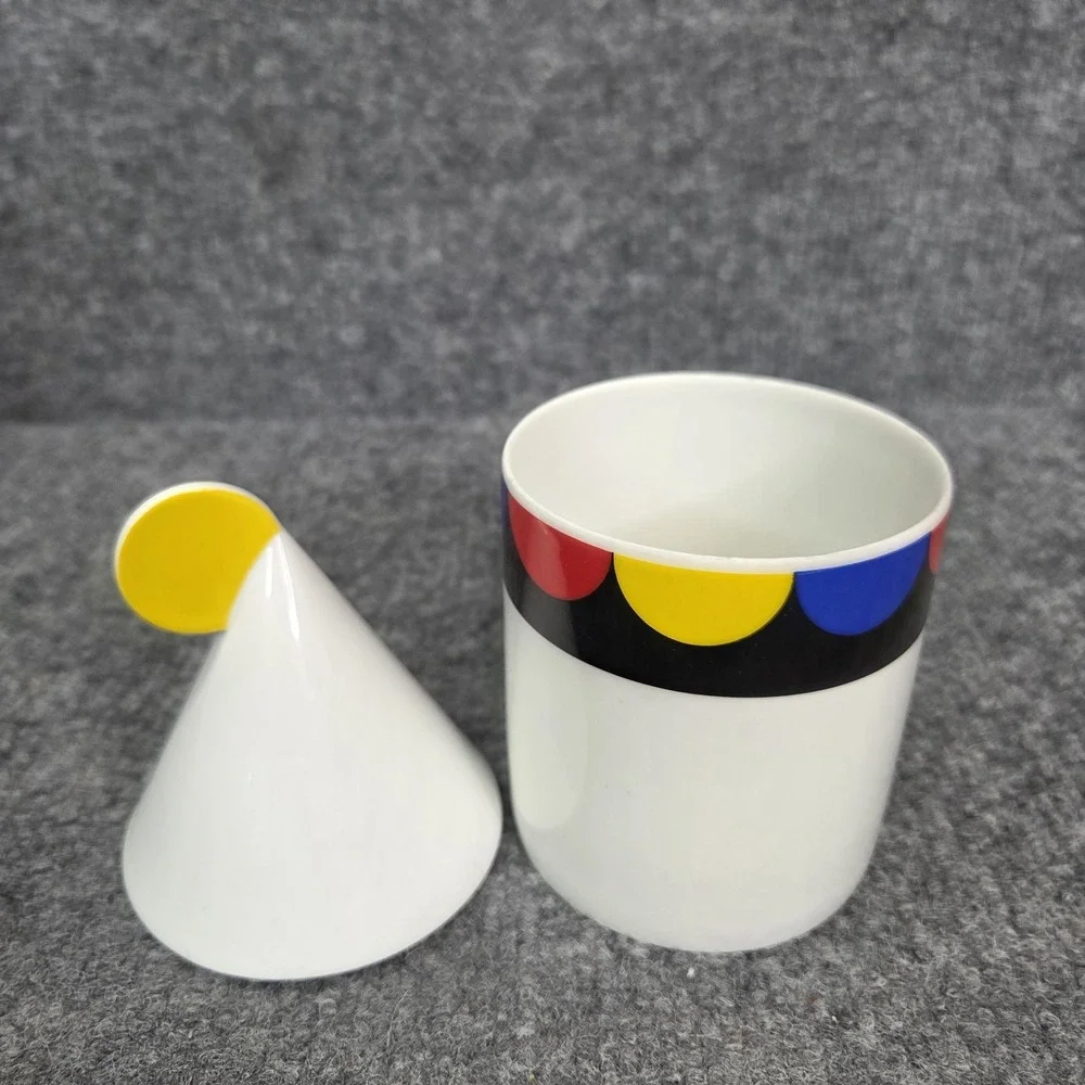 Thomas Atelier Collection Postmodern MEMPHIS‎ Milano Art Porcelain Jar Lid Retro